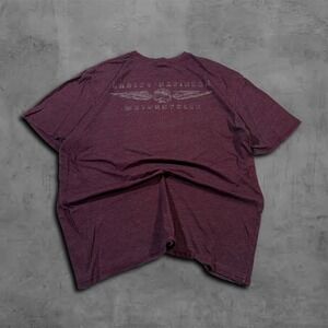 Vintage Relaxed Maroon Harley Davidson Streetwear Graphic Tee Shirt